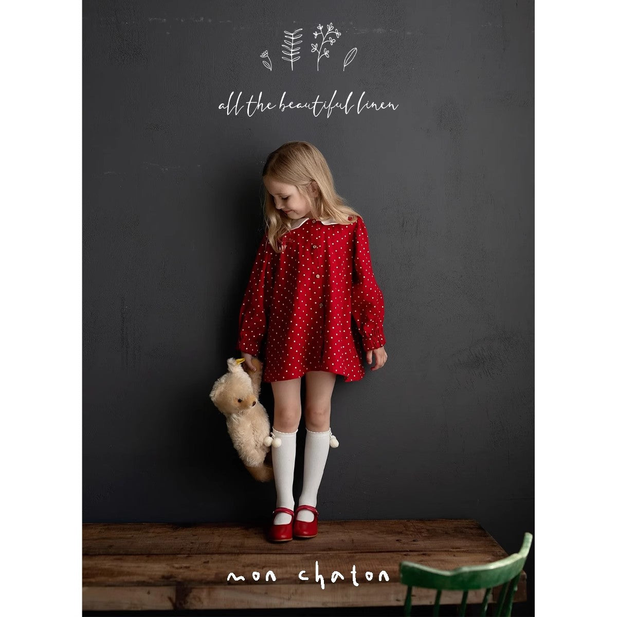 Red Polka Dot Exclusive Linen Tunic Dress
