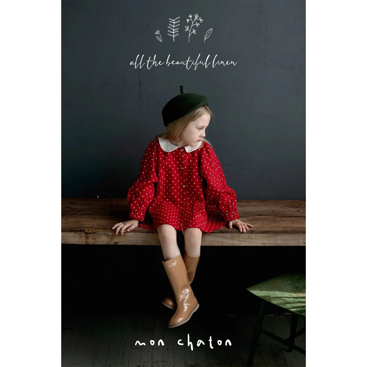 Red Polka Dot Exclusive Linen Tunic Dress
