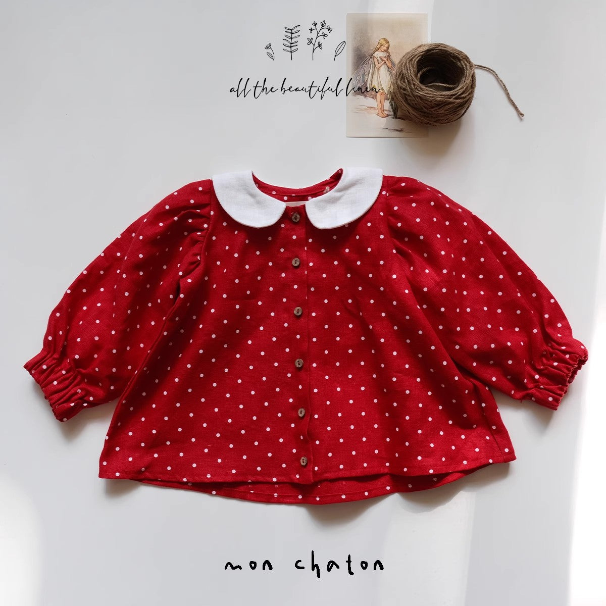 Red Polka Dot Exclusive Linen Tunic Dress