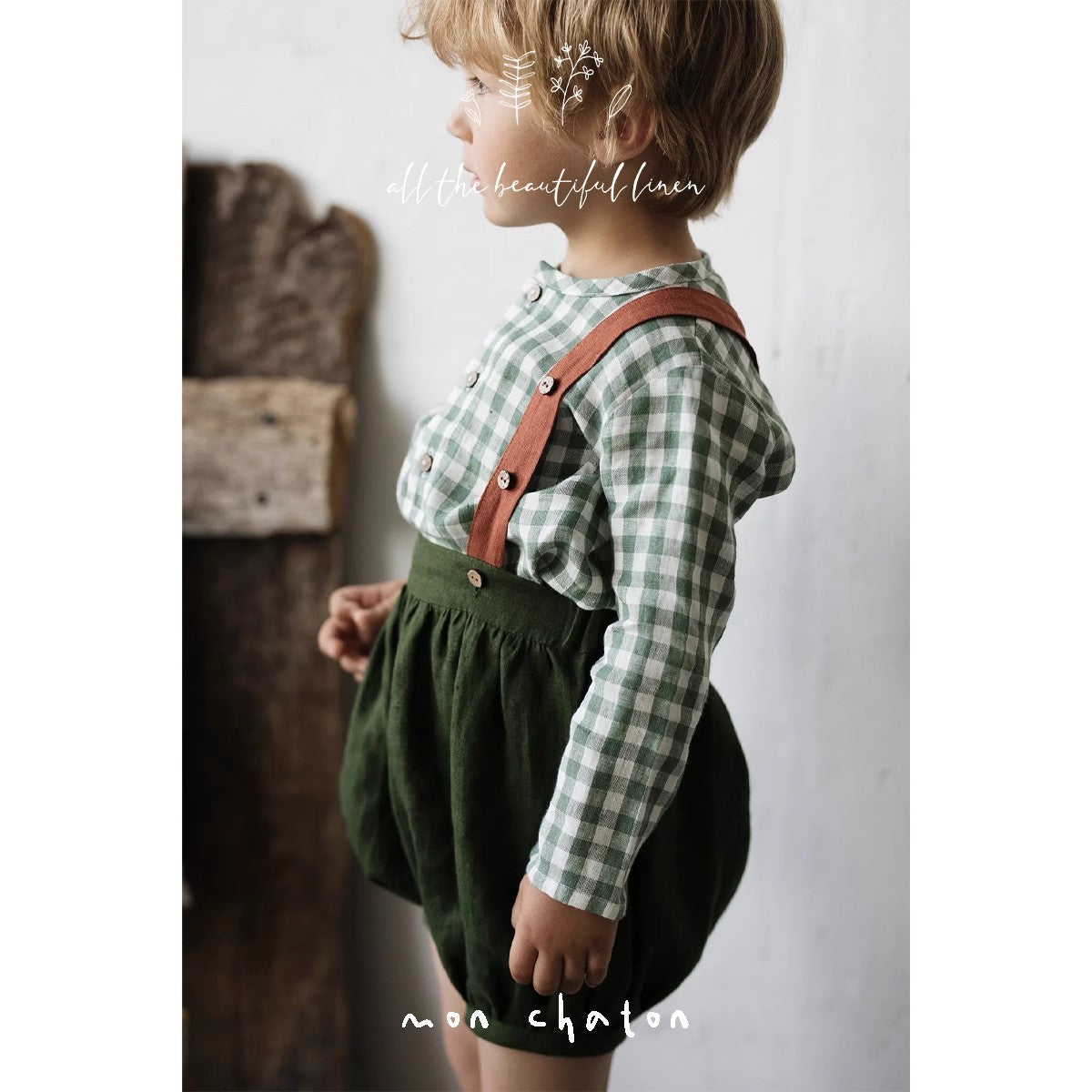 Linen Shorts with Suspenders