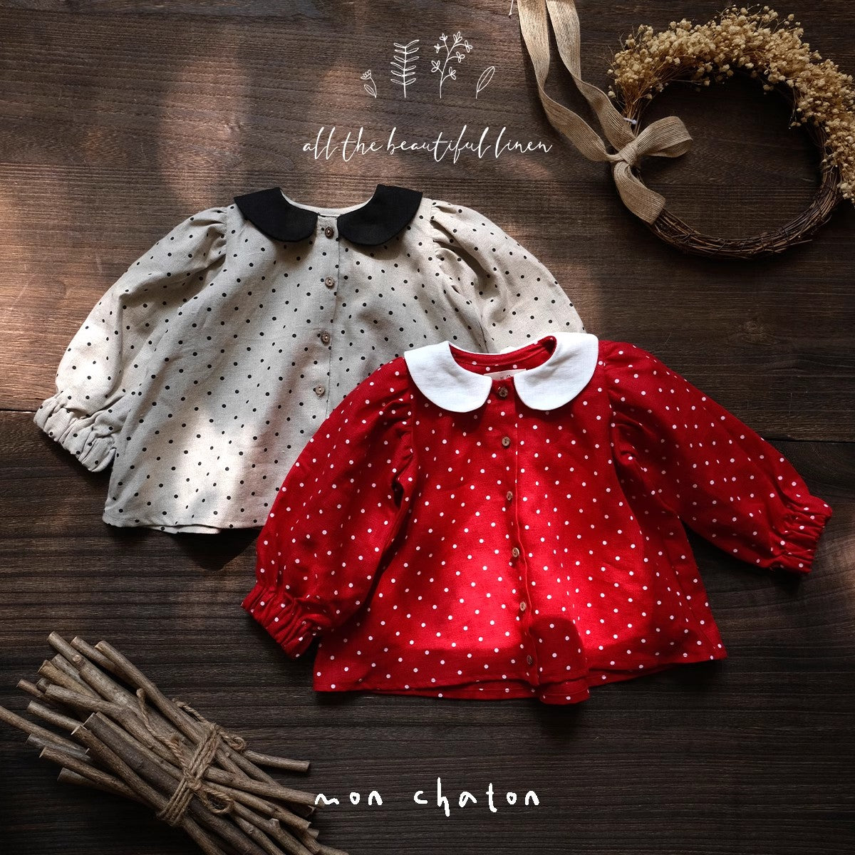 Red Polka Dot Exclusive Linen Tunic Dress