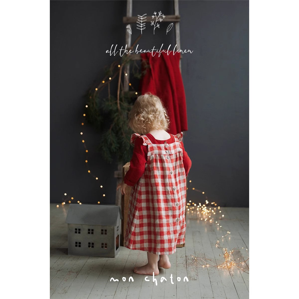 Garden Festive Linen Pinafore