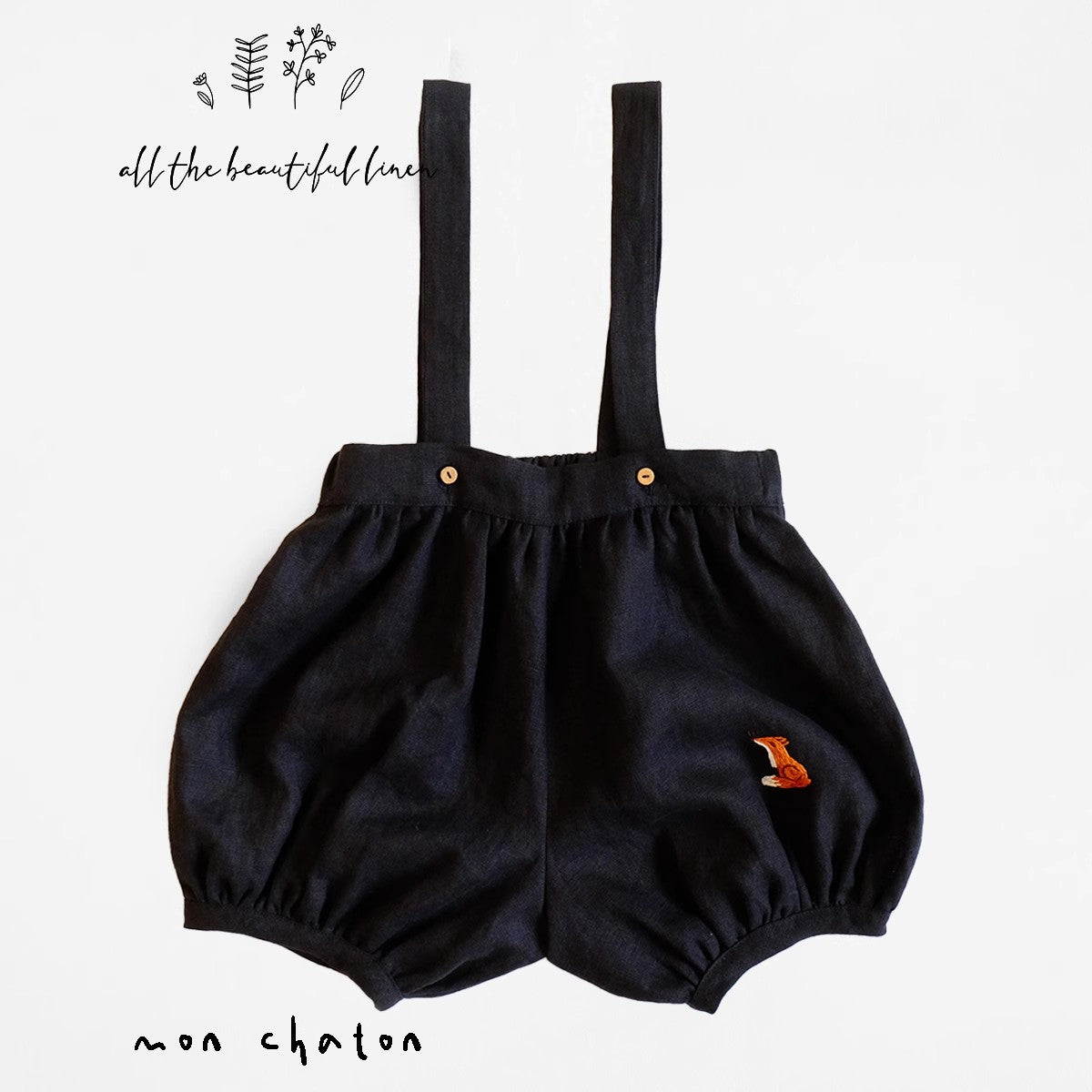 Linen Shorts with Suspenders