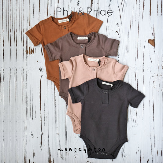 ◎PHIL PHAE◎ Short Sleeves Henley Body